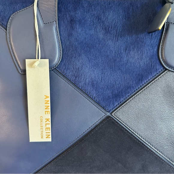 Anne Klein Julia East/West Large Calf Hair and LEATHER Tote - Picture 5 of 13